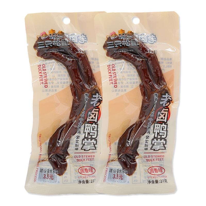 三只松鼠老卤鸭掌27g袋装卤香味鸭爪劲道鸭肉零食休闲小吃零食