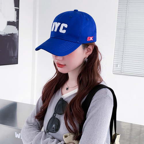 NYC Letter Soft Cap Baseball Cap for Men and Women, Unisex Couple Wide Brim Duckbill Hat for Sun Protection and Cotton Hat
