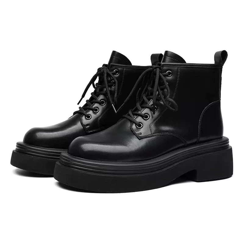 Martens, fashionable low boots English style platform, western style, British style
