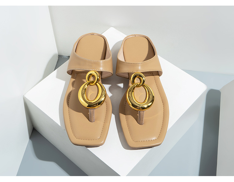 Women Flip Flops New Casual Flat Slippers Female Slides Versatile Square Head Hollow Ladies Sandals_voghion.com