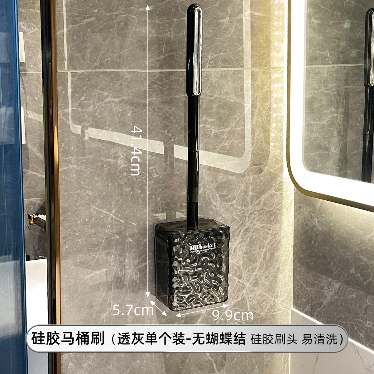 2023 nuevo baño colgante de pared cepillo de limpieza de silicona mango largo cepillo de inodoro de lujo ligero hogar sin ángulo muerto