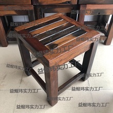 老船木凳子换鞋凳家用冲凉原木小矮凳简约休闲坐具方形喝茶凳