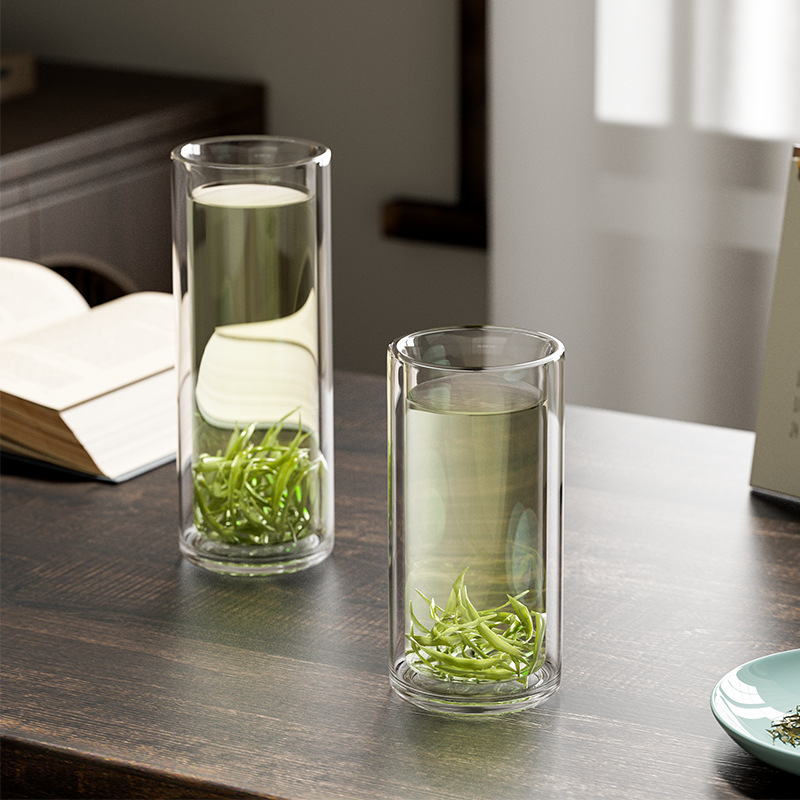 双层玻璃杯家用水杯泡茶杯隔热防烫牛奶杯简约透明客厅喝水杯子
