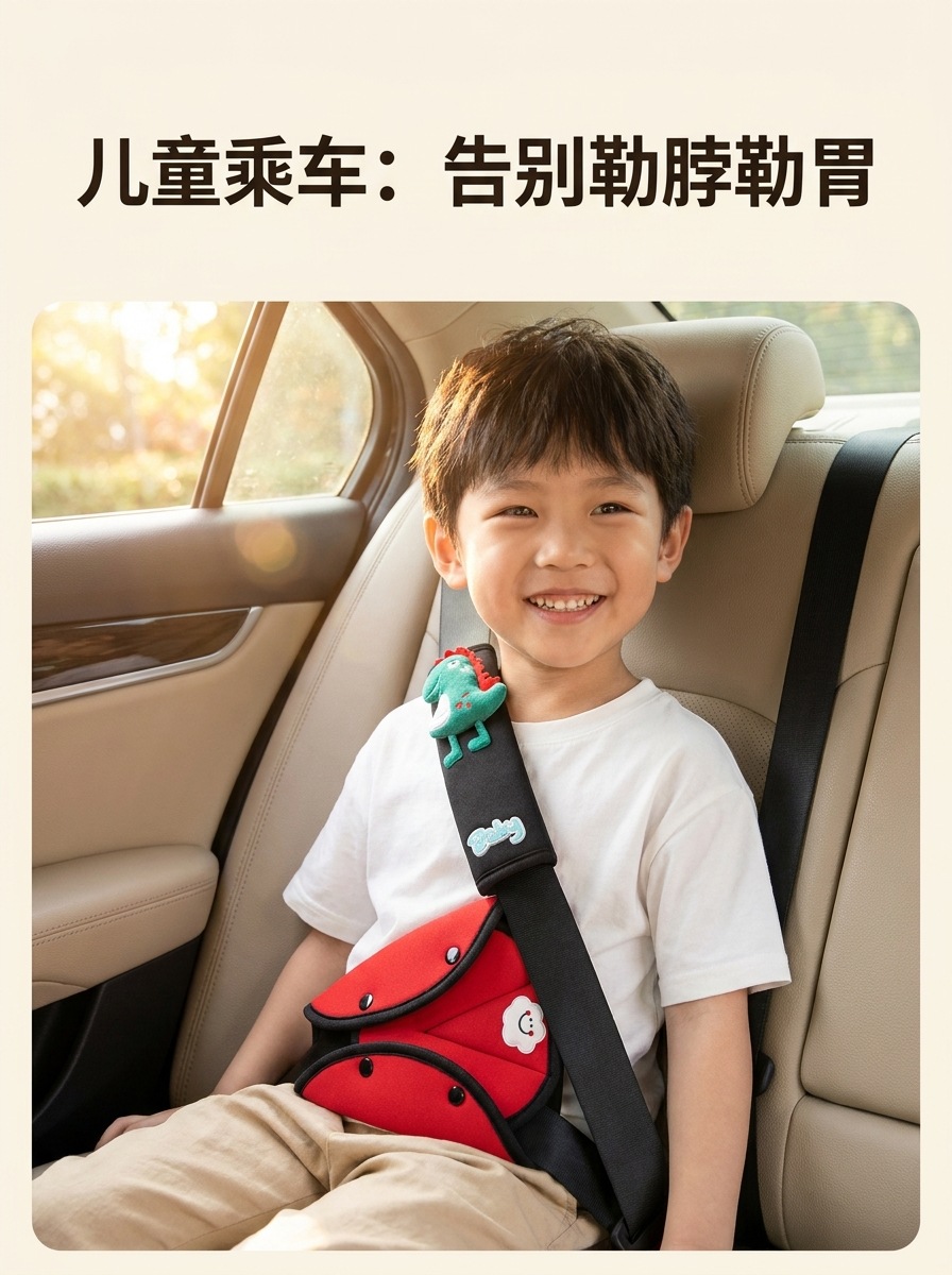Car Seatbelt Shoulder Pad, Children's Anti-Neck Strangulation Protective Cover, Cartoon Car Seatbelt Belly Protector, Cross-Border Hot Item