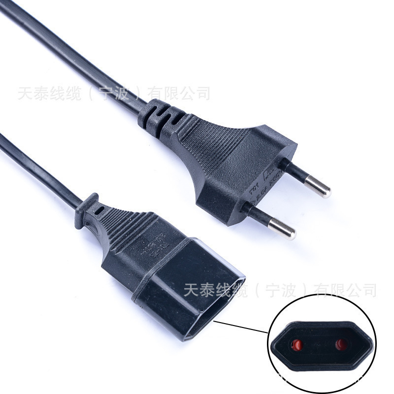 Direct Sale of Two-Core European Standard Male-To-Female Ac Power Cord, Two-Core European Plug with Waterproof European Plug Extension Cord