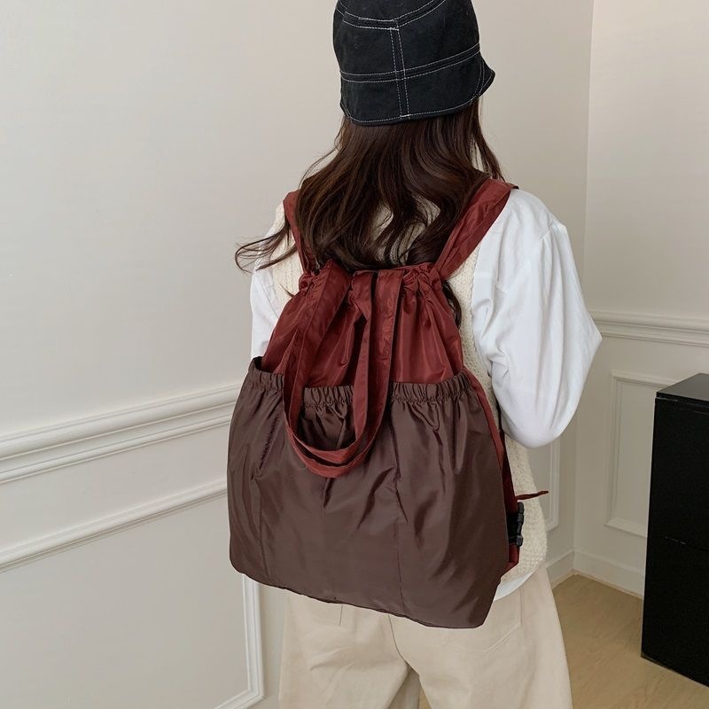 Foldable backpack, commuter tote bag, stylish outdoor travel bag, lightweight, waterproof, multi-purpose eco-friendly shopping bag