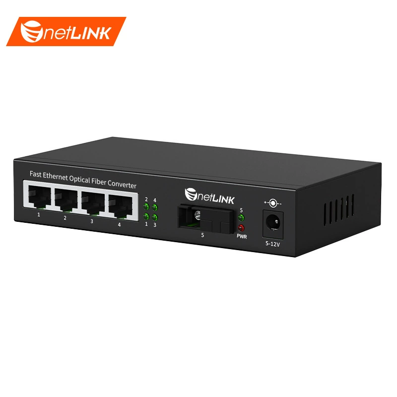 Оптоволоконный приёмопередатчик netLINK HTB-3100A/4FE-25 км 100 м 1 оптический 4 электрических одиночных модели одиночное волокно