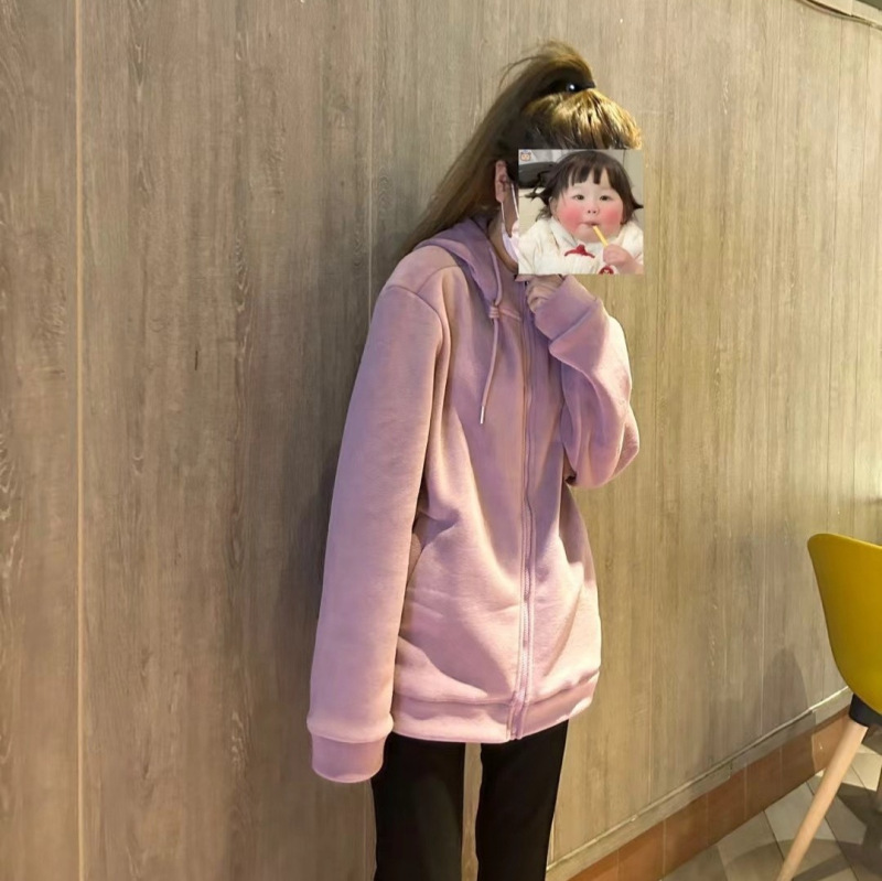 bh6156秋冬男女情侣款加厚北方面羊羔绒摇粒绒御寒连帽卫衣外套|undefined