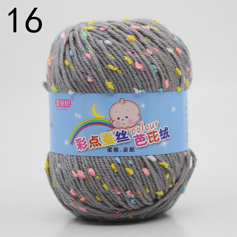 Puntos de color gorro terciopelo leche algodón lana bola hilo bebé niños suéter ganchillo gancho zapatos DIY material tejido a mano paquete