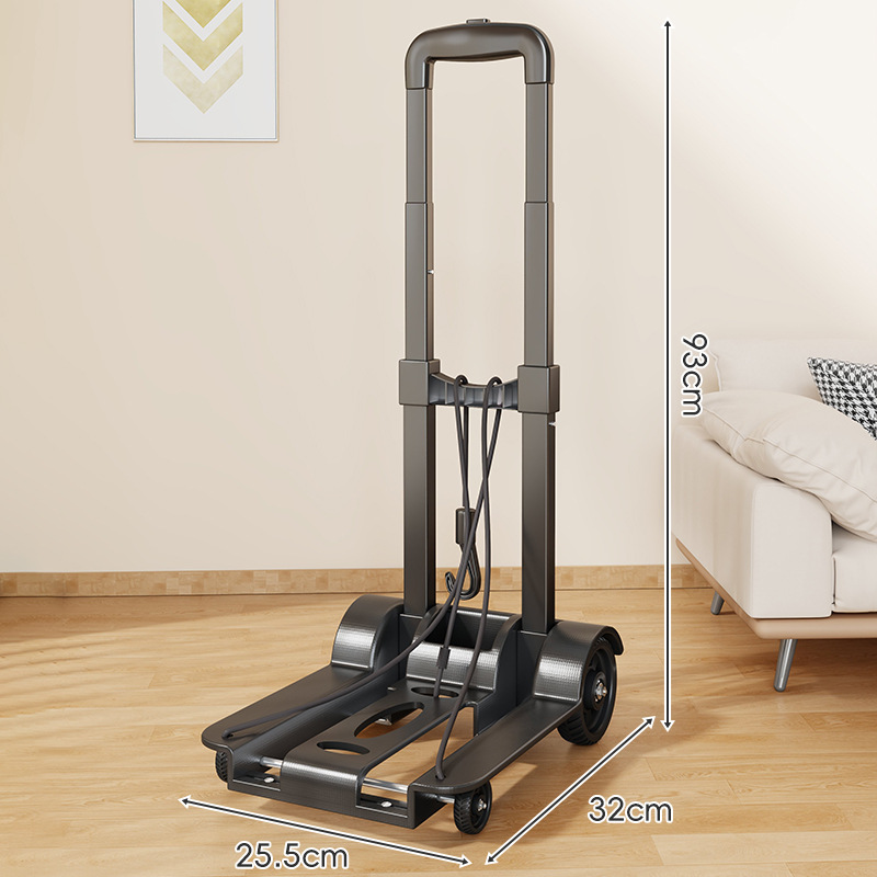 Carrito de Mano Plegable de Metal y Plástico, Portátil y Móvil, para Compras y Equipaje