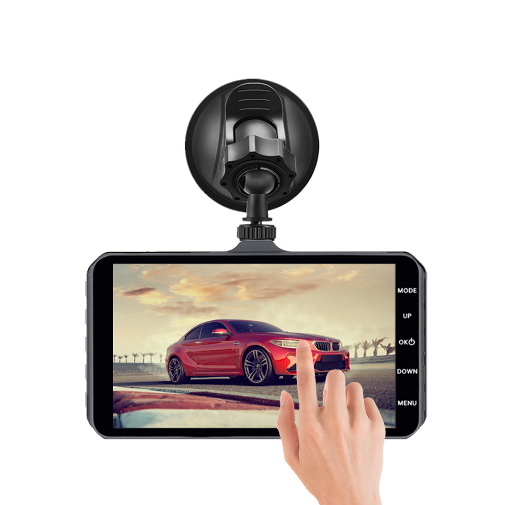 Cross-Border Bestseller Touchscreen Dual-Lens Dash Cam Hd 1080P Aluminum Alloy Front and Rear Dual Recording Car Camera