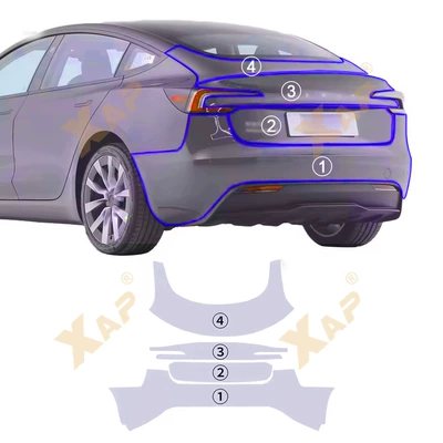 Paint, Automotive Film - tpu-transparent-protective-film-model-3-rear-bumper-tpu-protective-film