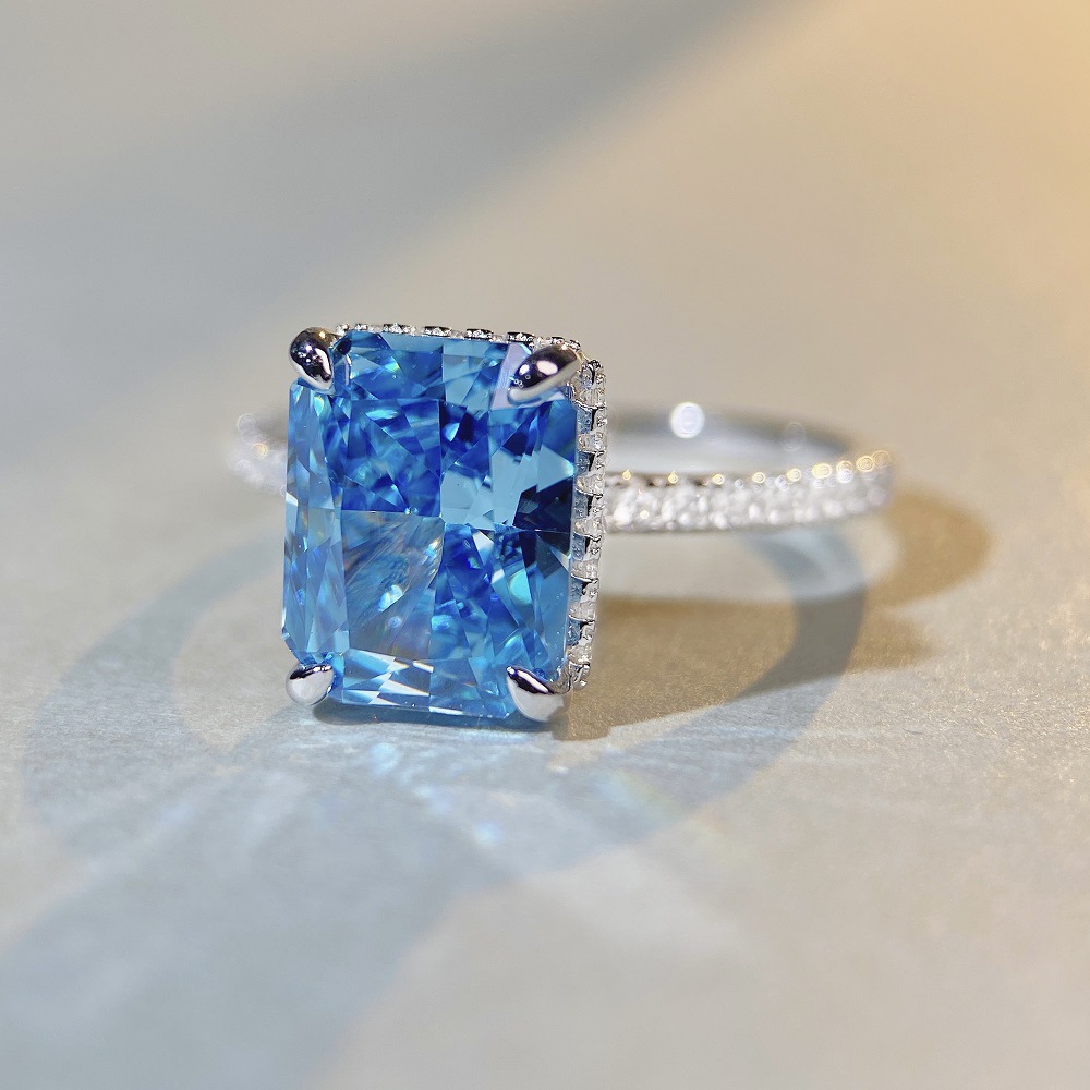 Fashion Geometric Sterling Silver Inlay Zircon Rings 1 Piece