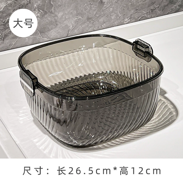 9333 large double layer water filter basket (transparent black BK)