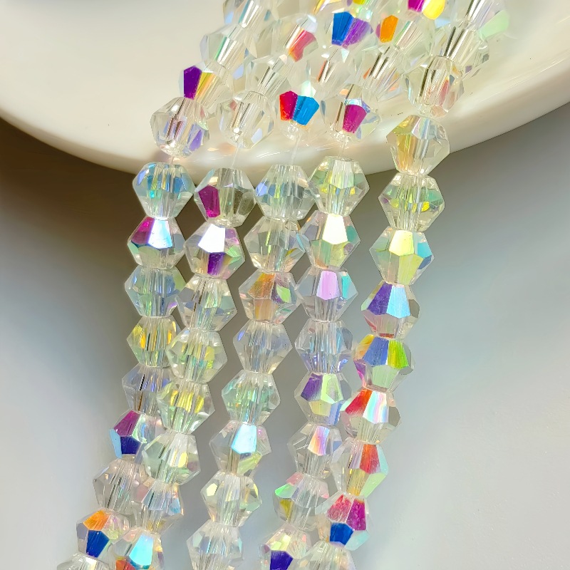 [10 pedidos mínimo] Cuentas puntiagudas de cristal Cuentas de diamante 23468mmAB Color Diy Tocado Accesorios para el cabello Zapatos Ropa Material con cuentas