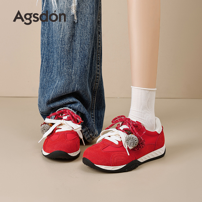 Zapatos de entrenamiento de entrenamiento de la mujer 2025 nuevo otoño invierno con suela gruesa gigante hermosa retro ballet Gump zapatillas deportivas