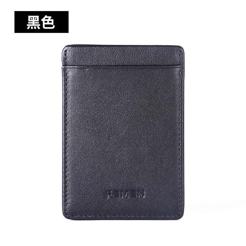 Fábrica al por mayor bolsas de tarjetas ultra delgadas de cuero para hombres bolsas de tarjetas de crédito compactas de tarjetas de autobús mini