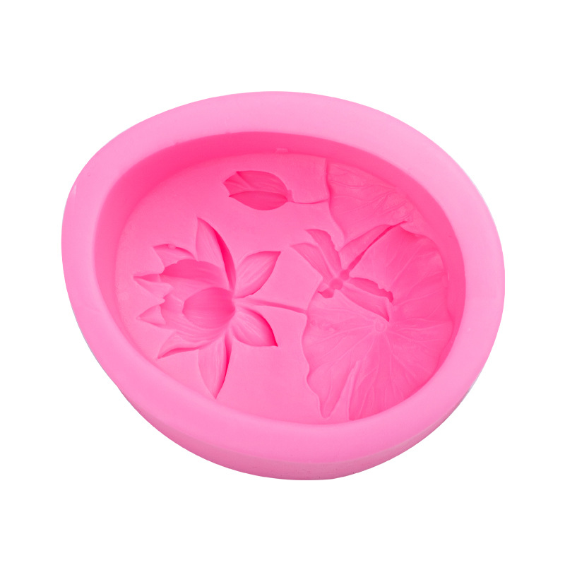 Loto hoja de loto libélula patrón molde silicona jabón hecho a mano creativo yeso aromaterapia