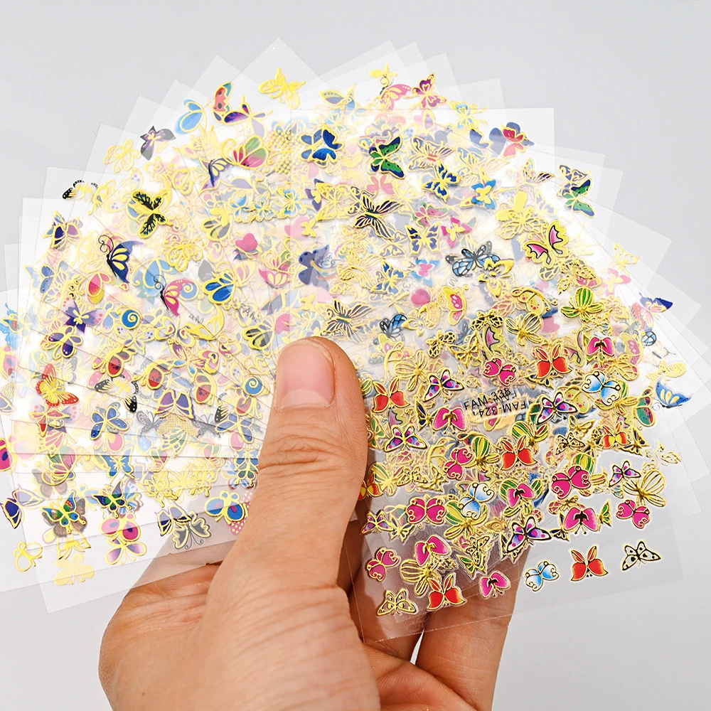 Amazon бронзовая Бабочка стикер для дизайна ногтей Золотая полая бабочка 30 костюм DIY ювелирные изделия для ногтей патч