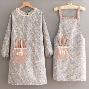 Kitchen smock, home cooking apron, wear-resistant, anti-fouling and oil-proof, full-circle smock, plus fat, high-looking, fashionable shoulders