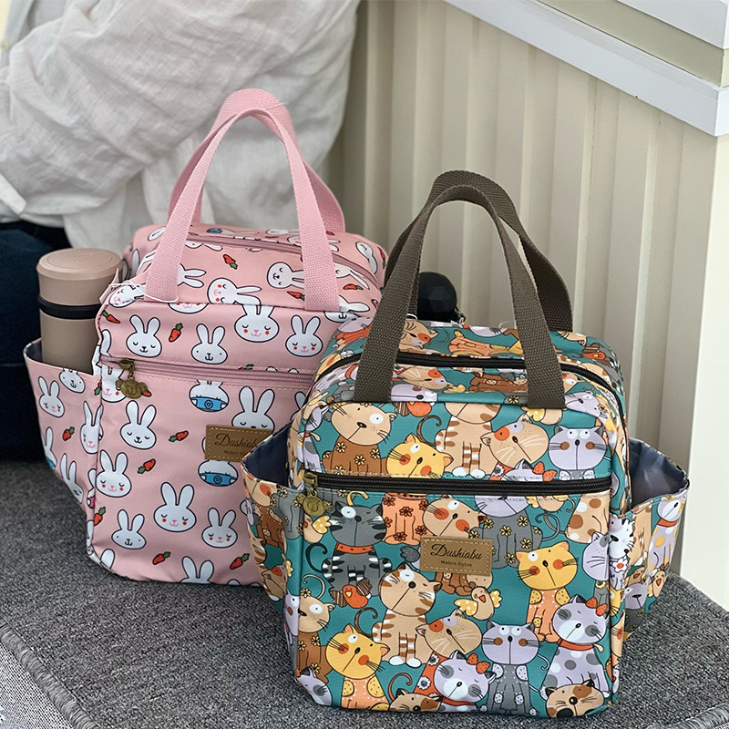 New Fashionable Children's Insulated Lunch Box Bag Student Cartoon Aluminum Foil Lunch Bag Thickened Meal Bag with Rice Bag Handbag