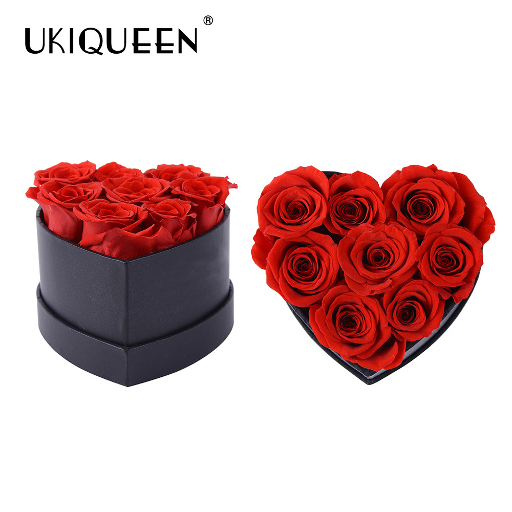 Transfronterizo Amazon Flor eterna Cubo de abrazo de rosas al por mayor Ramo de San Valentín Regalo Flor eterna Adornos de alta calidad