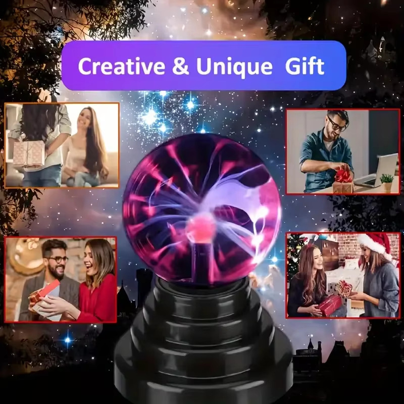 Cross-Border 3inch Plasma Lightning Ball USB Magic Lamp Electrostatic Night Light Magic Ion Ball Plasma Ball