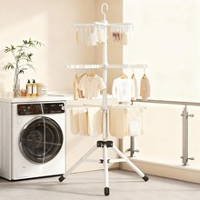 婴儿晾衣架落地式折叠宝宝专用挂衣架尿布架阳台晾被多功能晒衣架