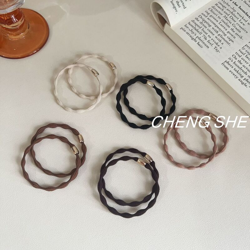 New Basic High-Elasticity Bean Hair Rope, Versatile High Ponytail Ball Head Rubber Band Hair Accessories, Simple Head Rope