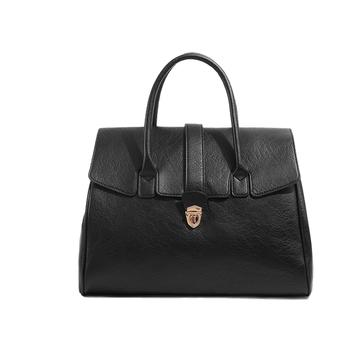 Vintage Handheld Briefcase Shoulder Bag For Women Leather Bag_voghion.com