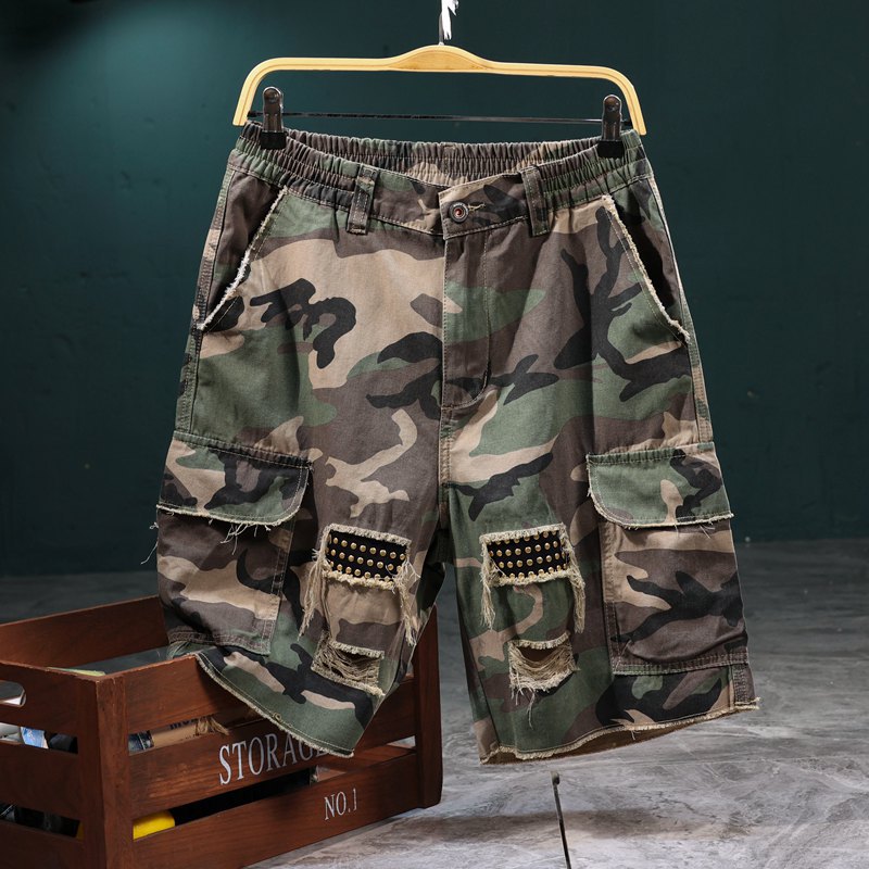 American Cross-Border New Outdoor Camouflage Plaid Shorts Tactical Pants Summer Workwear Casual Pants Assault Pants for Men