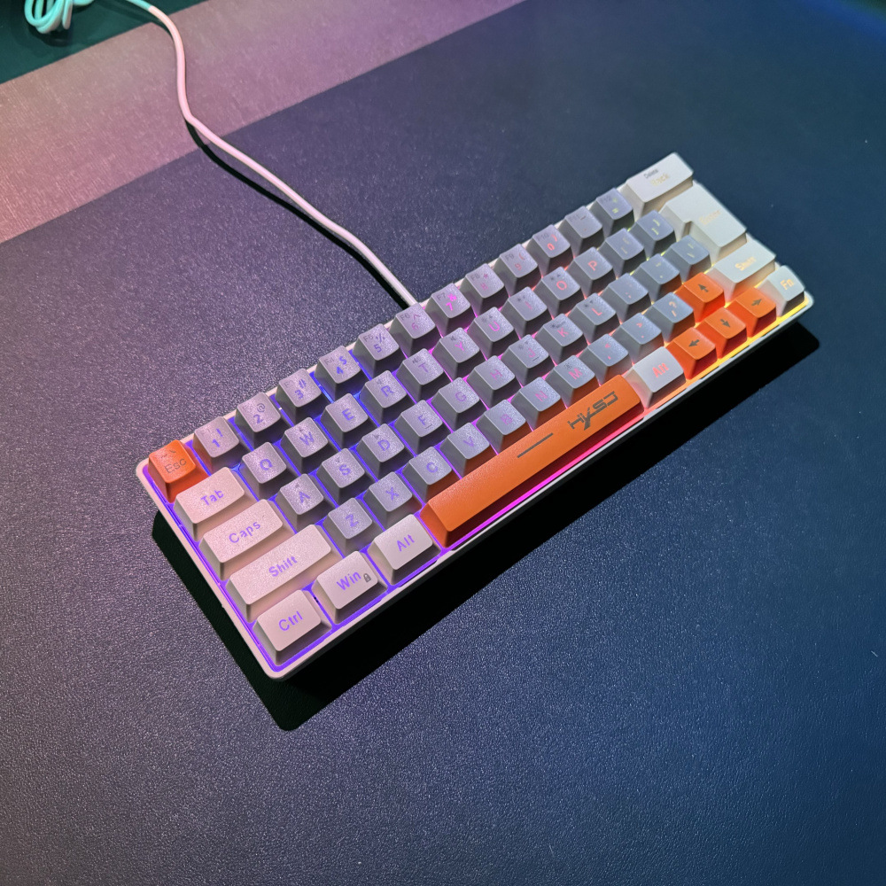 V400 63 three tone wired film keyboard keycap RGB light USB-C key cable separation_voghion.com