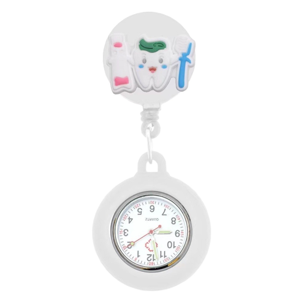 Nuevo reloj de pecho de enfermera ajustable reloj médico mujer estudiante examen reloj de bolsillo luminoso linda chica colgando reloj