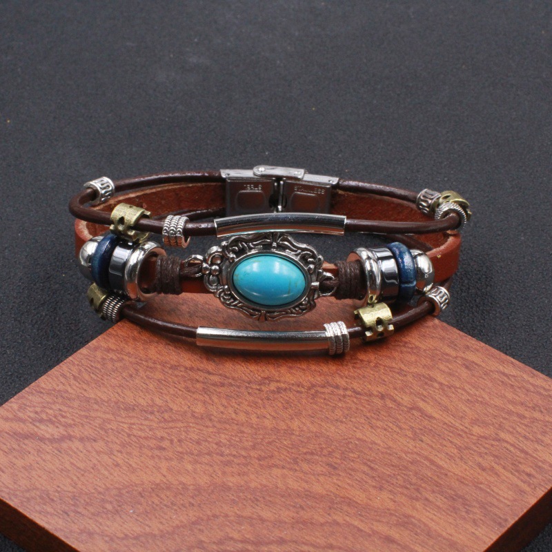 BST-0050-brown leather oval