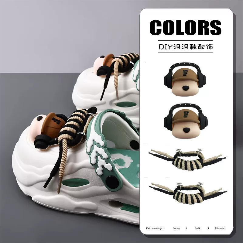 Летние аксессуары для обуви 2025 года: милые цветочные украшения для обуви своими руками, дырочки для наушников, пряжки для обуви в виде собачки, детские мультяшные съемные аксессуары