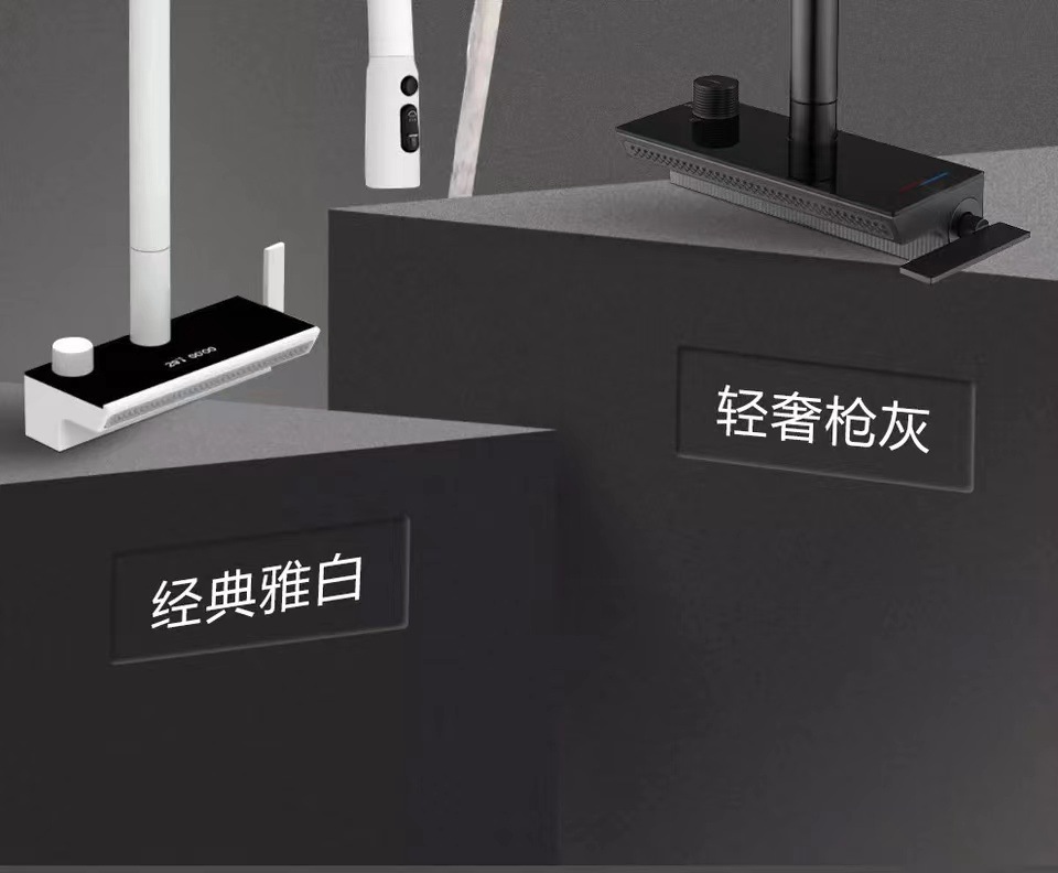 The kitchen is equipped with a universal all-copper digital display hot and cold sink faucet that can be pulled out like a flying rain waterfall undefined