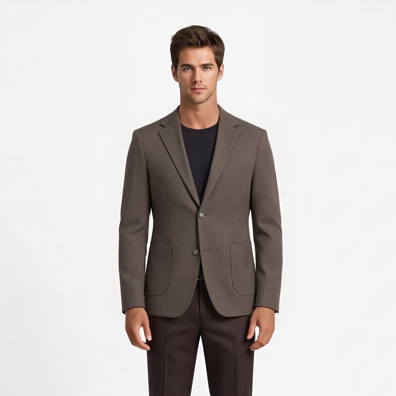 Men's Knitted Stretch Blazer Business Casual Single-Breasted Non-Wrinkle Slim Fit Casual Autumn Commuting Suit Men's Knitted Stretch Blazer Business Casual Single-Breasted Non-Wrinkle Slim Fit Casual Autumn Commuting Suit