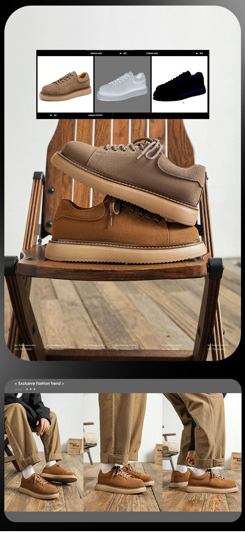 Men's Genuine Suede Leather Desert Boots Raised Casual Shoes_voghion.com