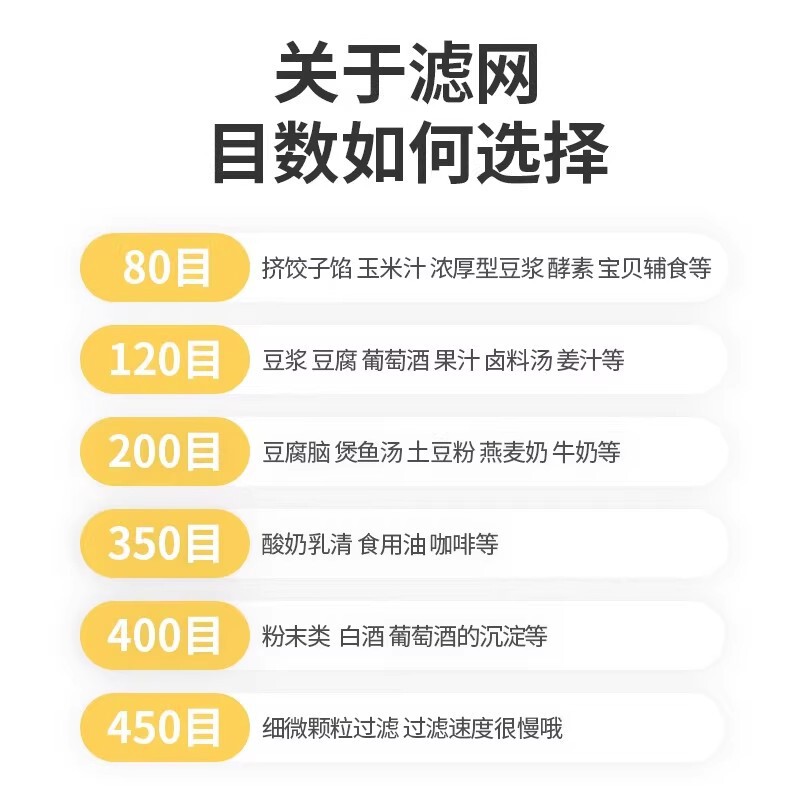 豆乳フィルター、超微細壁破壊ベビーフードサプリメントジュース絞りネット、豆乳フィルター、超微細フィルター|undefined