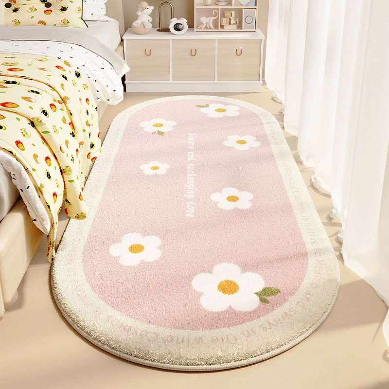 핑크 데이지 - 타원형 도트 셰르파 바닥