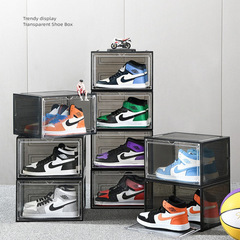 Transparent shoe cabinet with shoe storage box, thick plastic shoe rack, drawer-style foldable, space-saving shoe storage magic tool