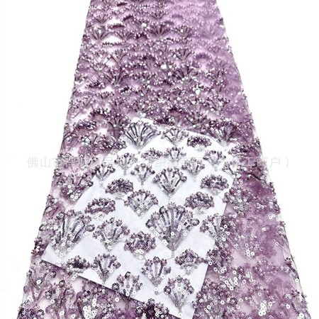 Fabricante nuevo pequeño ventilador de bollo de tela de encaje de alta calidad francesa vestido de boda cena tela de moda