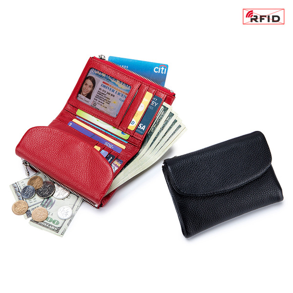 Fashionable short leather wallet