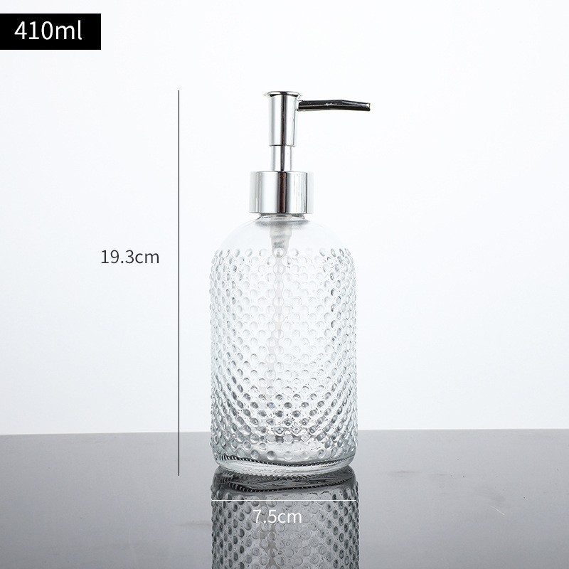 Botella de desinfectante de manos de presión botella de champú de baño doméstico botella de agua de gel de baño botella de cristal embalaje de loción vacía botella duradera