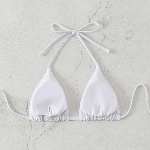 2025 European and American style halterneck bikini beach hot spring swimsuit women's bikini top