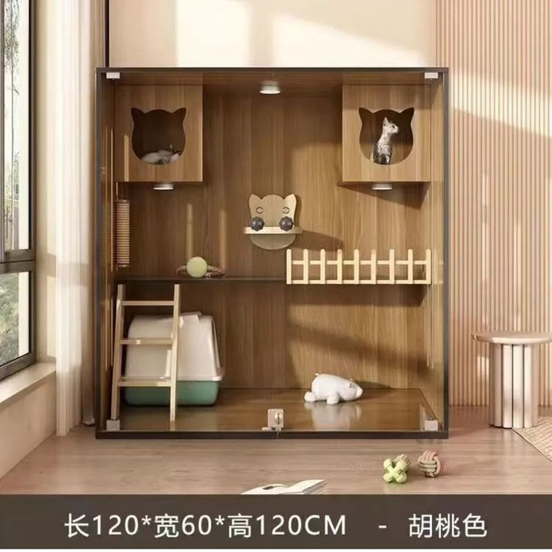 猫别墅猫屋家用实木室内猫柜猫舍超大自由空间猫咪爬架一体猫笼子|undefined