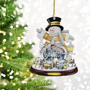 Navidad de venta transfronteriza diseño de colgante acrílico 2D decoración del espejo retrovisor del automóvil colgante decoración del árbol de Navidad image 16