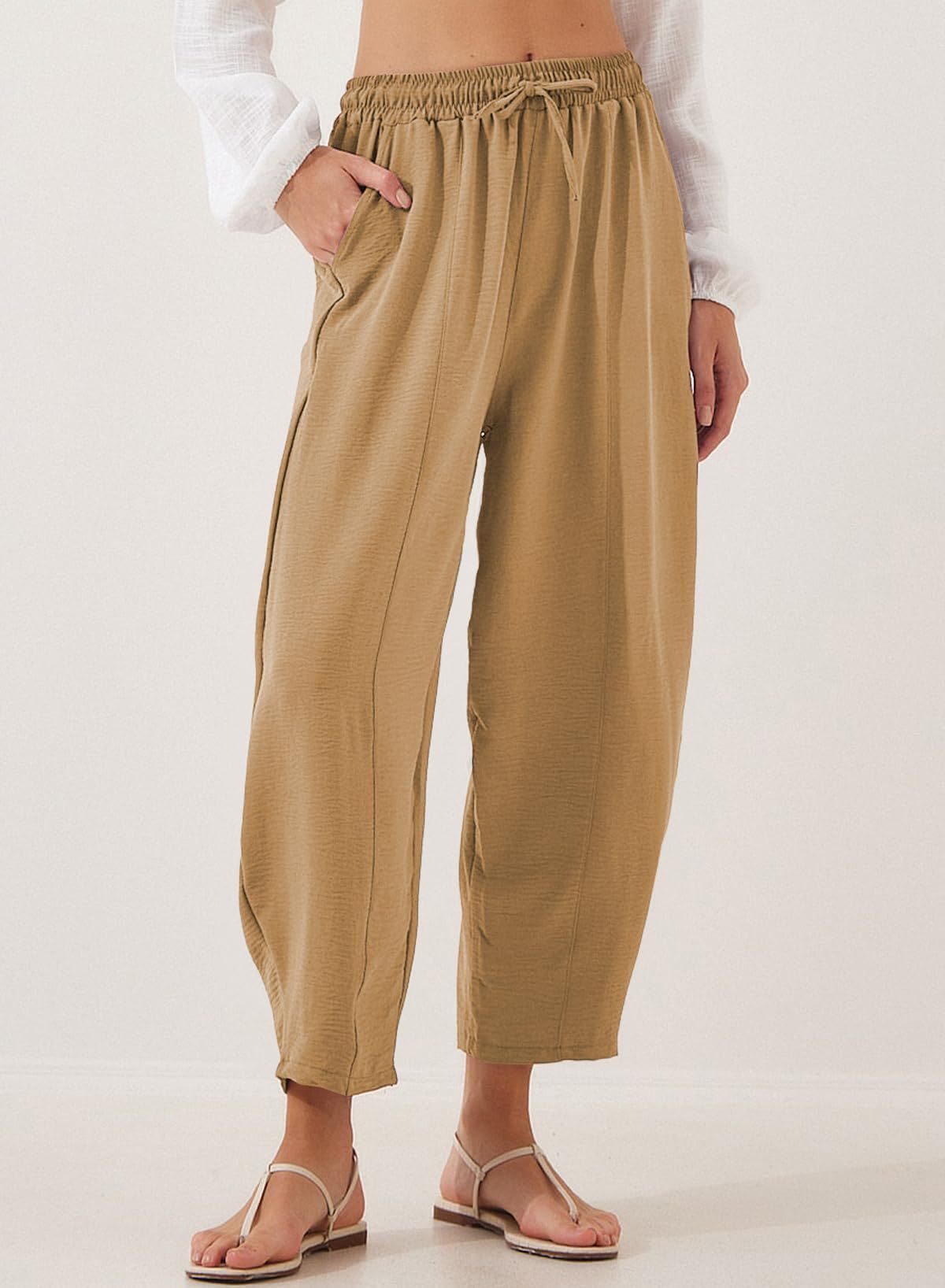 Spring Summer Pleated Women Pants Mid-waist Straight Pants Loose Casual Bloomers Causal Female Trousers Army Green Pants Women_voghion.com