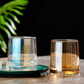 简约透明口杯酒店民宿漱口杯高颜值家用水晶威士忌酒杯玻璃蜡烛杯