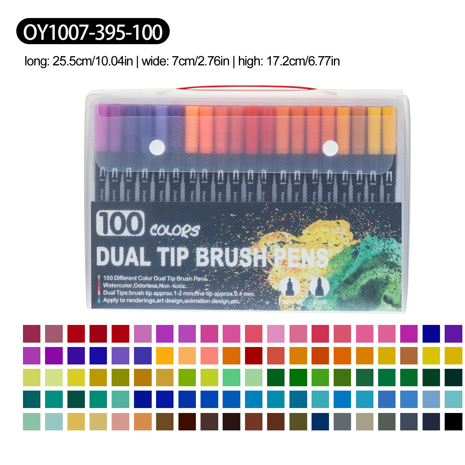 Marcadores lavables de doble punta para niños, con caja de PVC, colores vivos, ideales para pintura artística sin ensuciar las manos